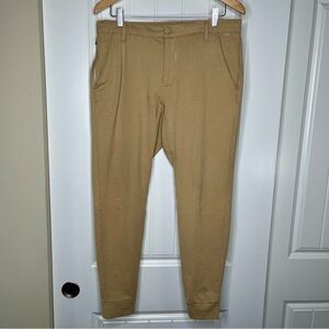 True Linkswear Lux Jogger Honey Wheat Khaki Golf Pants Stretch Mens Size 34